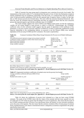 External Trade Benefits And Poverty Reduction In English Speaking West