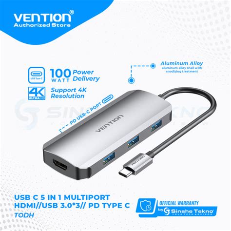 Jual VENTION Multiport USB Hub Type C To C Data HDMI USB3 0 PD