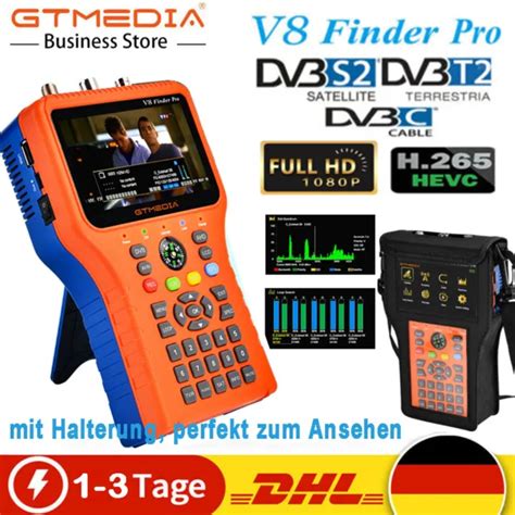 GTMEDIA V8 FINDER DVB S2 T2 Kable Sat Messgerät Satfinder Digital H 265