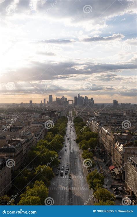 Aerial View of Paris Skyline at Sunset Editorial Image - Image of paris ...