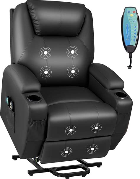 Comhoma Fauteuil Inclinable En Cuir Moderne à Bascule Avec Massage