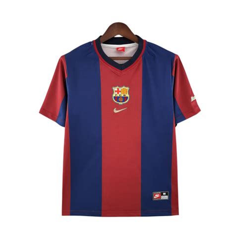 Camisa Retr Barcelona Home Torcedor Nike Masculina Azul E Gren