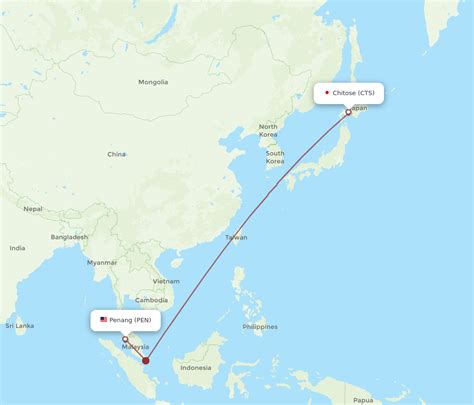 All Flight Routes From Penang To Sapporo Pen To Cts Flight Routes