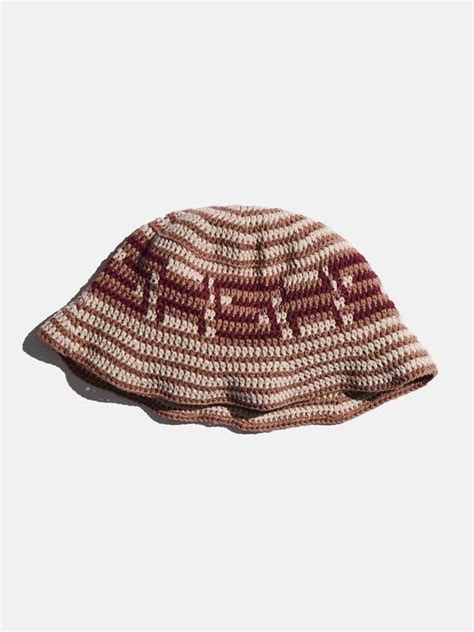 Sex Hippies Crocheted Bucket Hat Dark Tan Off White Garmentory