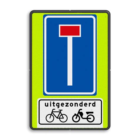 Verkeersbord Doodlopende Weg Uitgezonderd Brom Fietsers Kopen