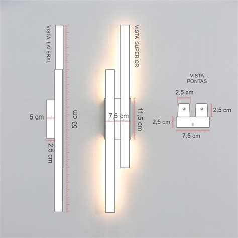 Arandela Luminalux Fit Alx Duo Indireta Branca Externa Luminalux