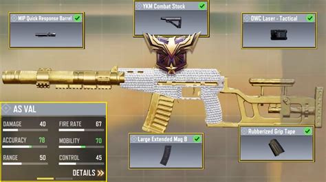 As Val Best Attachments Gunsmith Loadout Cod Mobile Youtube