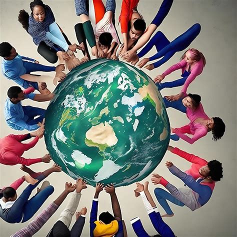 Premium AI Image | People sitting in a circle on World Population Day