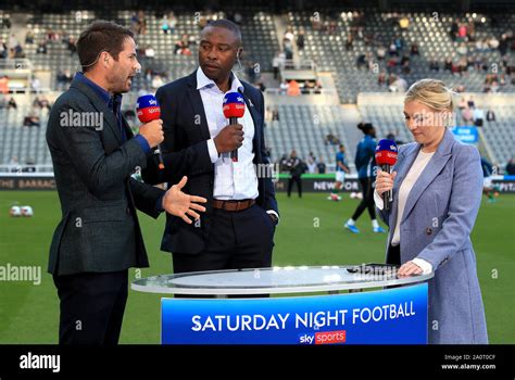 Sky Sports Pundits Jamie Redknapp Left And Shola Ameobi With