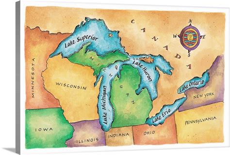 Printable Great Lakes Map - Printable Calendars AT A GLANCE