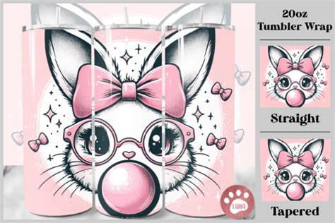 Bubblegum Bunny Coquette Tumbler Wrap Graphic By Luna Art Design