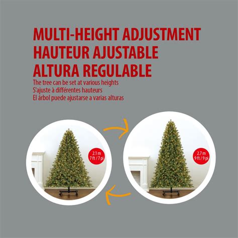 7′-9′ Adjustable Grow & Stow Pre-Lit LED Artificial Christmas Tree ...