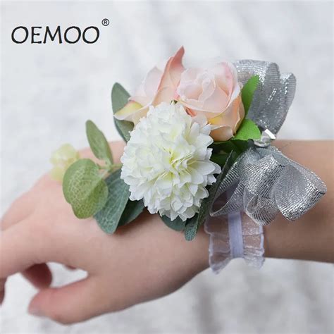 Wedding Prom Corsage Bride Wrist Corsages Flower Bracelet 10x12cm