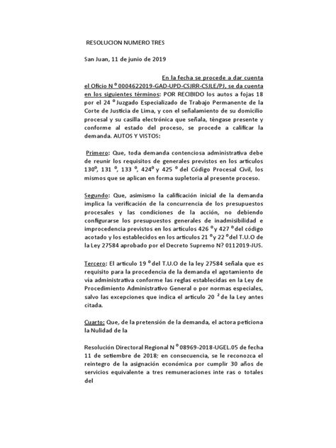 Admisorio De Nulidad De Acto Administrativo Pdf Ley Procesal