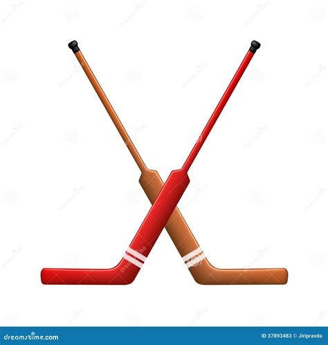 Crossed Hockey Sticks And Puck Vector Icon Cartoondealer