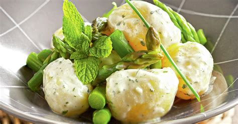 Ensalada De Patatas Y Esp Rragos Con Salsa De Yogur Ligera Y Facil Sima