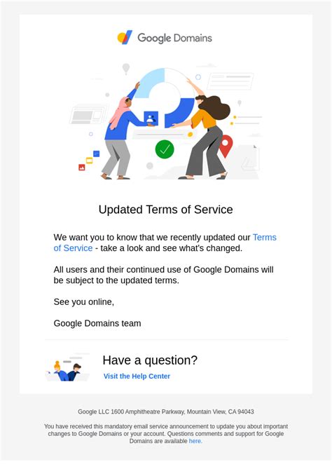 We've updated our terms of service from Google - Desktop Email View ...