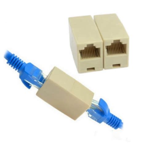 Elistooop 10pcs Rj45 Cat5 8p8c Socket Connector Coupler For Extension