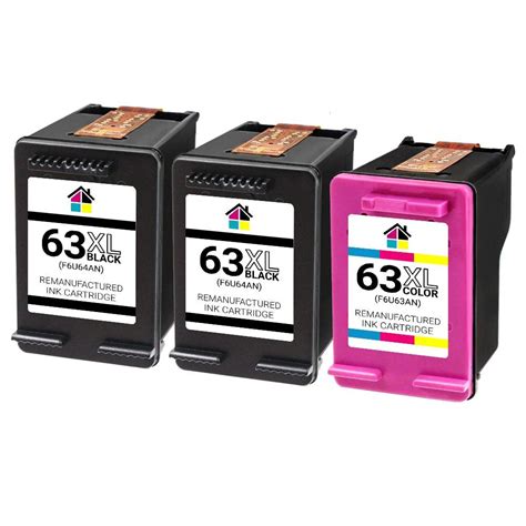 HP 63XL (F6U64AN/F6U63AN) HY Remanufactured Ink Cartridges 3PK – 2B, 1C | Inkguides.com