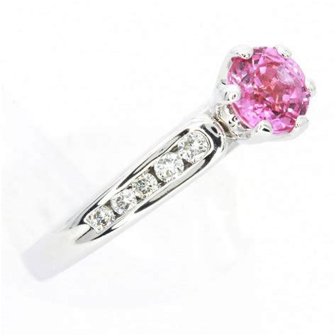 18ct White Gold Pink Sapphire And Diamond Ring Allgem Jewellers