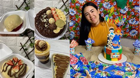 Decorei bolo de festa junina de andar pedidos do iFood produção