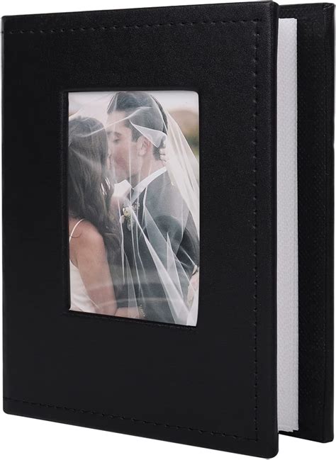 Recutms 100 Photo Album For 4x6 100 Small Photos Black Premium Leather