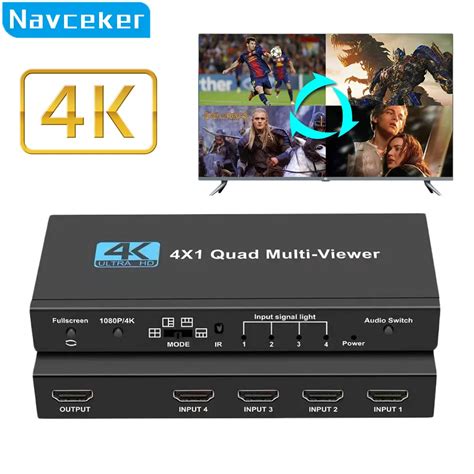 4K HDMI Uyumlu Multiviewer 4x1 1080P D Rtl Ekran Oklu G R Nt Leyici