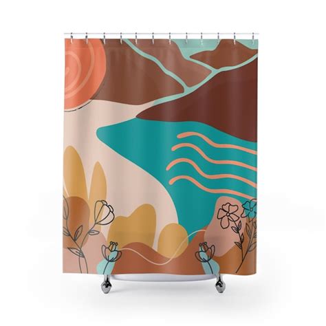 Mid Century Modern Shower Curtain Etsy