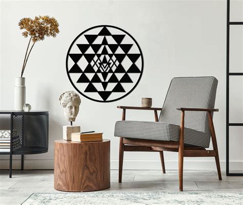 Sri Yantra Wall Art Metal Wall Decor Sacred Geometry Sri Etsy In