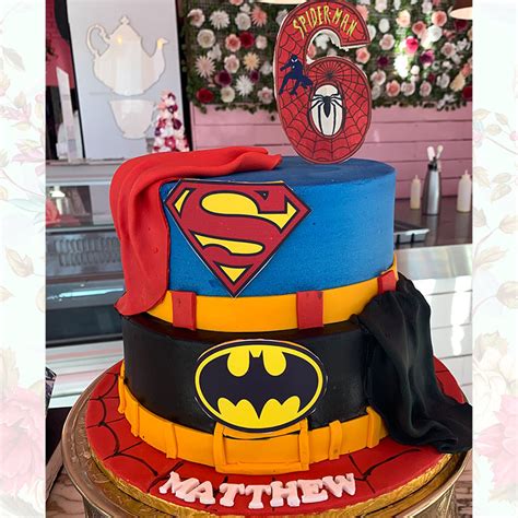 Superhero Two Tier Fondant And Buttercream Cake Miss Cake