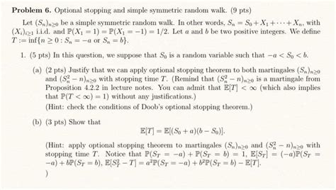 Solved Problem 6 Optional Stopping And Simple Symmetric