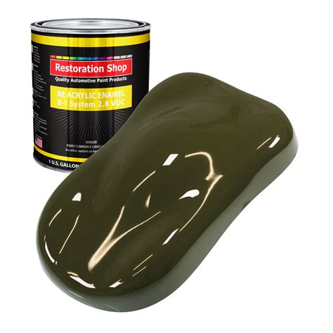 Restoration Shop Olive Drab Green Acrylic Enamel Auto Paint Gallon Paint Color Only Single