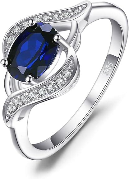 Jewelrypalace Anello Solitario Donna Argento Con Creato Zaffiro Blu