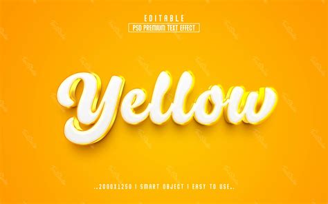 Efeito De Texto 3d Amarelo Arquivo Psd Gratuito Do Photoshop