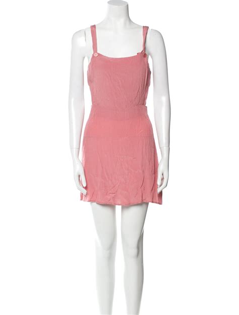 Reformation Square Neckline Mini Dress Pink Dresses Clothing