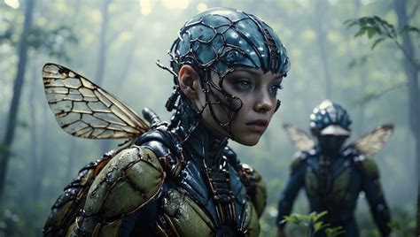 Human Insects Hybrid in a Misty Forest_ai_generated | Premium AI ...