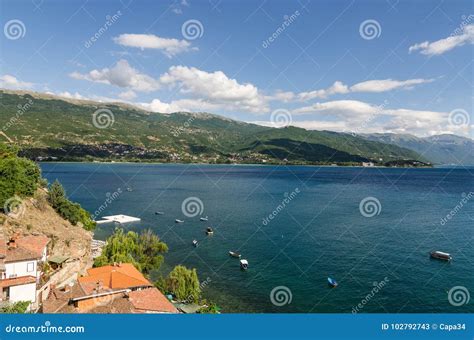 Ohrid Lake and the beaches editorial stock photo. Image of lake - 102792743