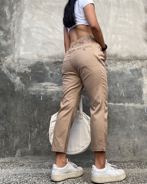 Alphabet Japan Caramel Nude Highwaisted Trousers Pants On Carousell