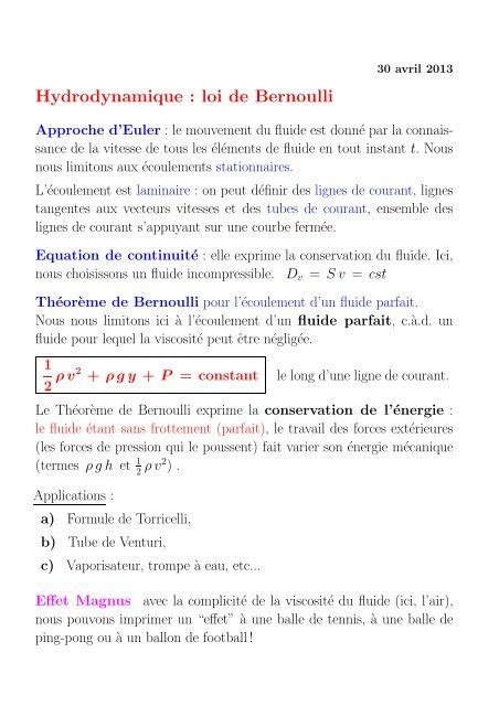 D Couvrir Imagen Formule De Bernoulli Fluide Fr Thptnganamst Edu Vn