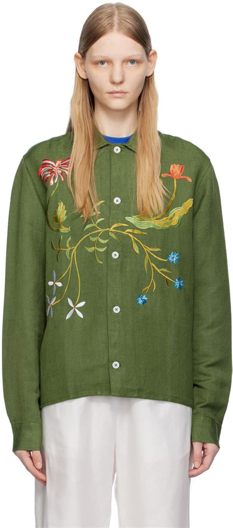 Sky High Farm Workwear Green Garden Shirt SSENSE UK