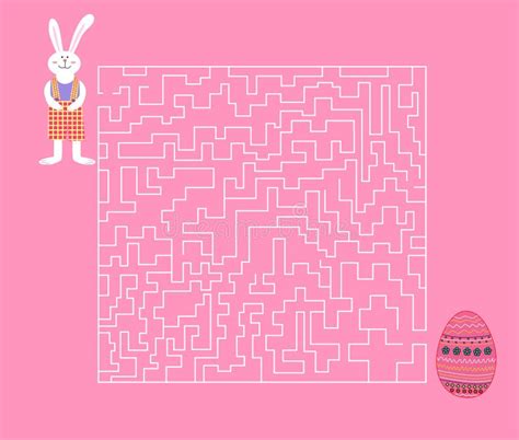 P Ques Labyrinthe Aide Lapin Trouver Oeuf De P Ques Vectorielle