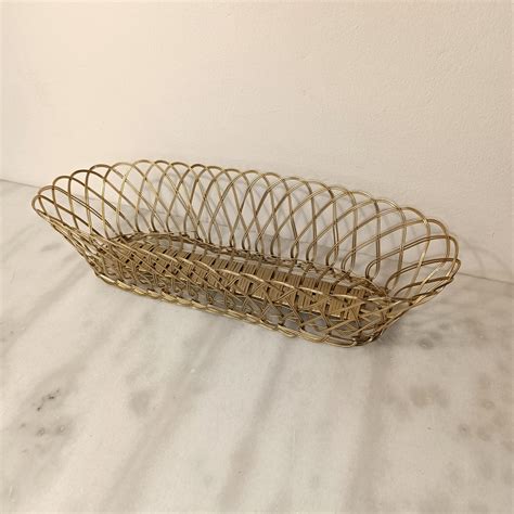 Gold Woven Metal Basket Oak Corner Interiors