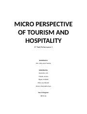 07TP1 1 Docx MICRO PERSPECTIVE OF TOURISM AND HOSPITALITY 07 Task