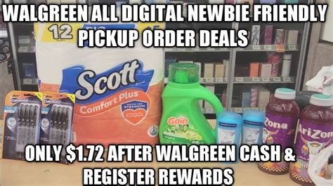 WALGREEN ALL DIGITAL NEWBIE FRIENDLY PICKUP ORDER DEALS ONLY 1 72