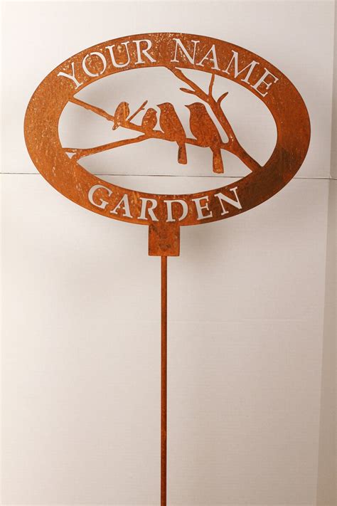 Personalized Metal Garden Sign On A Stake Etsy