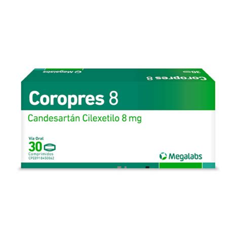 Coropres Candesartán 8mg x 30 Comprimidos Megalabs Farmadon La