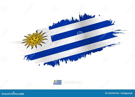 Bandera De Pinceles Pintada De Uruguay Con Efecto Ondulado Ilustraci N