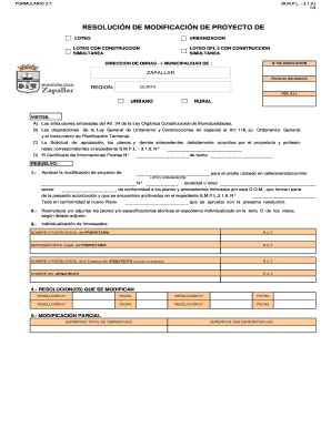 Completable En línea munizapallar RESOLUCIN DE MODIFICACIN DE PROYECTO