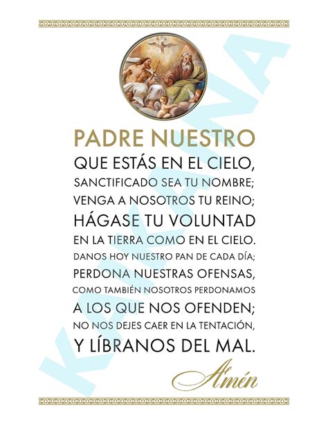 Padre Nuestro Our Father Prayer Poster in SPANISH 8.5 X 11 Poster ...