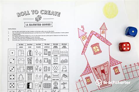 Roll To Create A Haunted House Halloween Activity Teach Starter